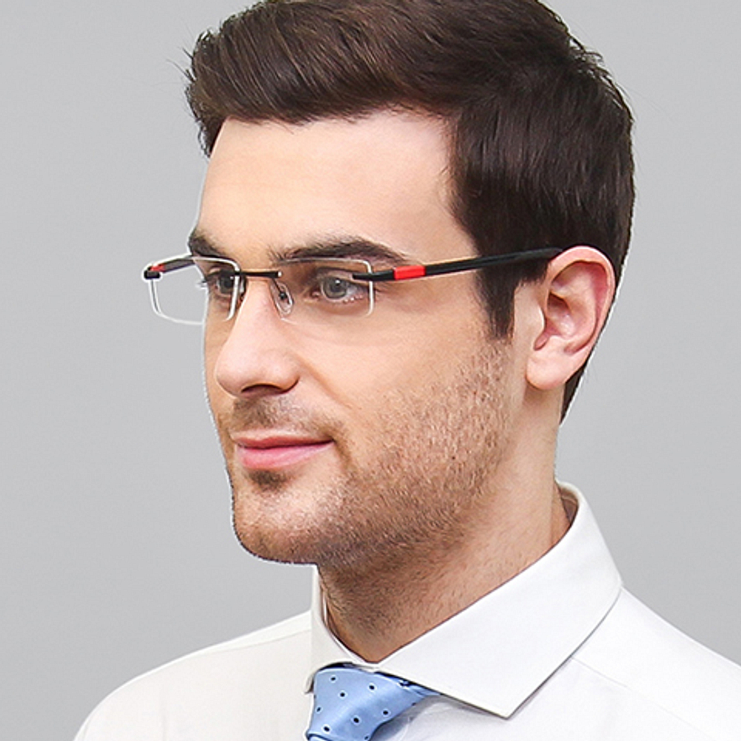 Lenskart Air Online Black Rimless Rectangle right side