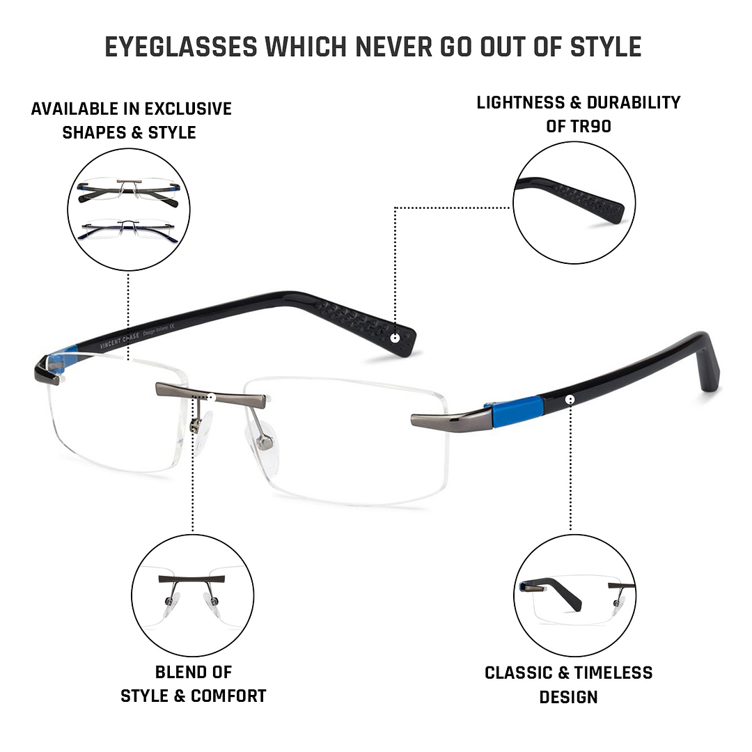 Lenskart Air Online Black Rimless Rectangle right side