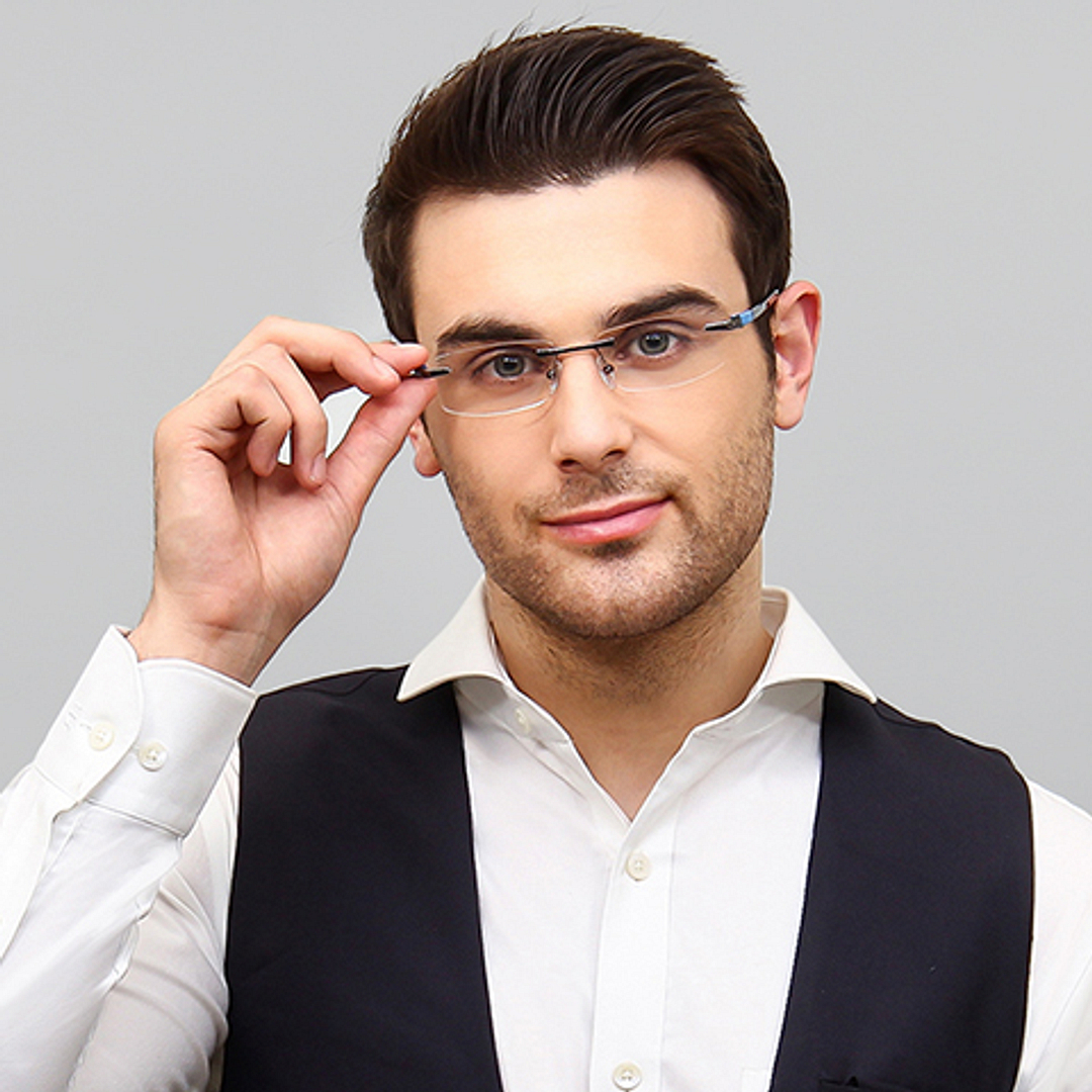 Lenskart Air Online Black Rimless Rectangle right side