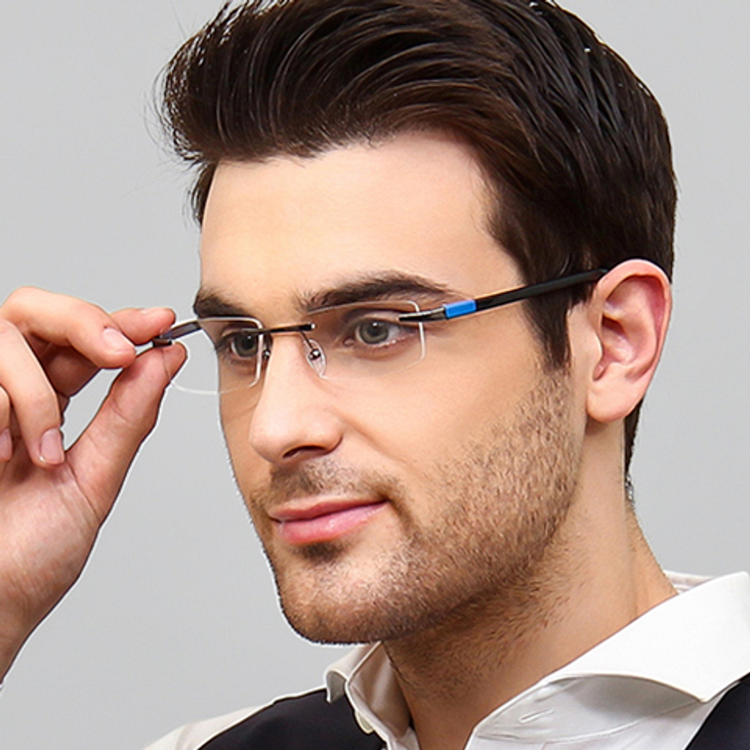 Lenskart Air Online Black Rimless Rectangle left side