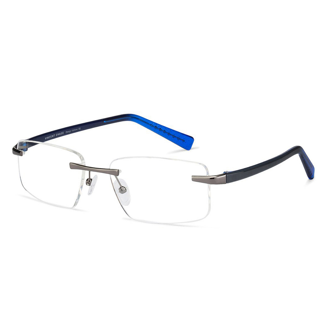 Lenskart Air Online Mid Gunmetal Rimless Rectangle right side