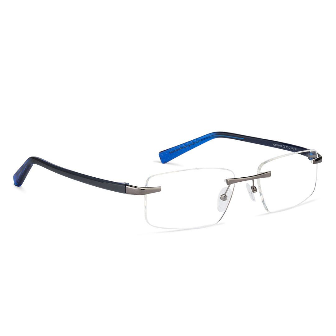 Lenskart Air Online Mid Gunmetal Rimless Rectangle left side