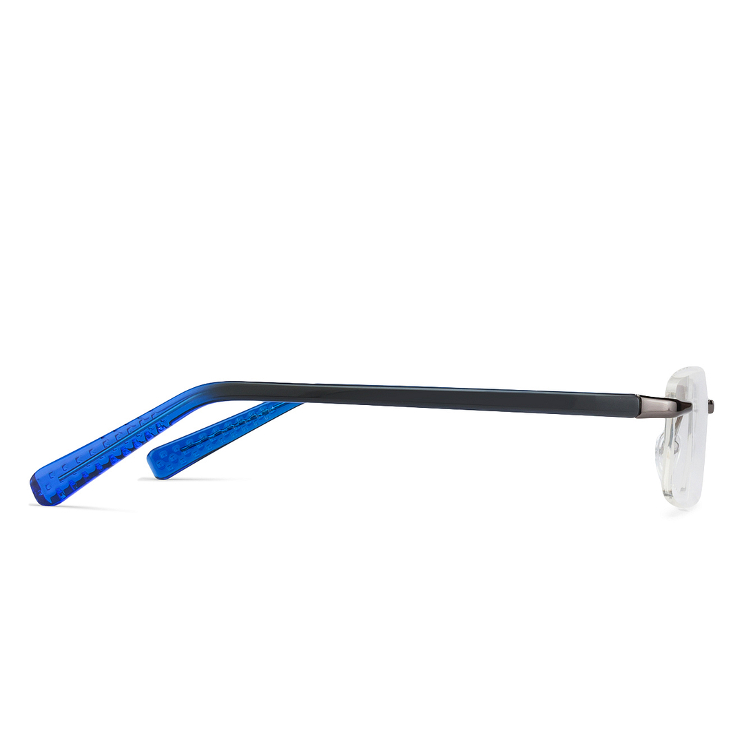 Lenskart Air Online Mid Gunmetal Rimless Rectangle right side