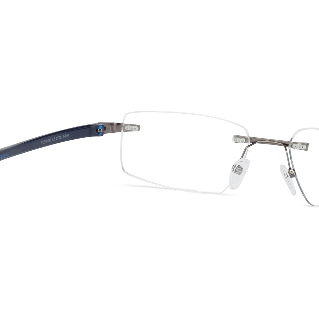 Lenskart Air Online Mid Gunmetal Rimless Rectangle left side