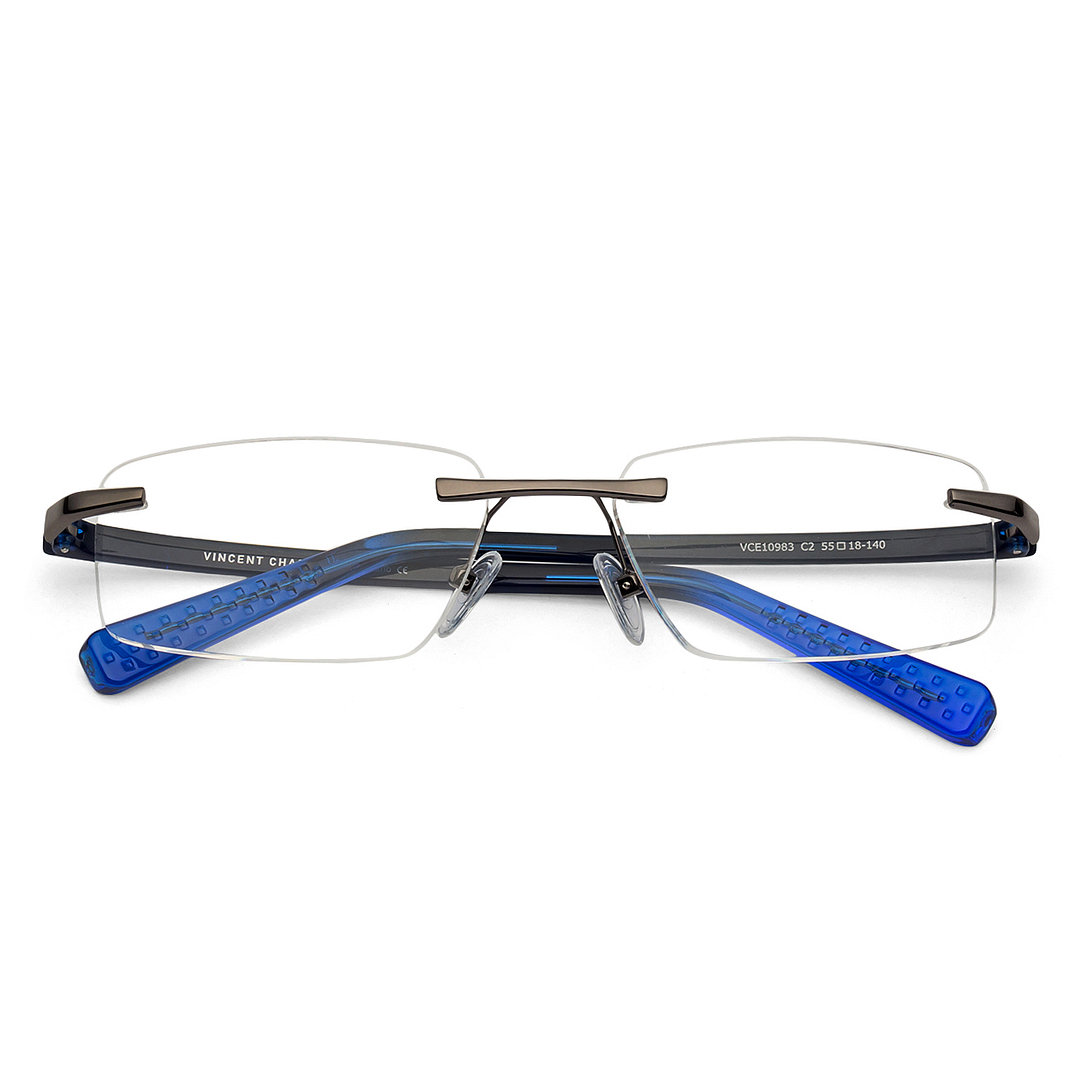 Lenskart Air Online Mid Gunmetal Rimless Rectangle right side