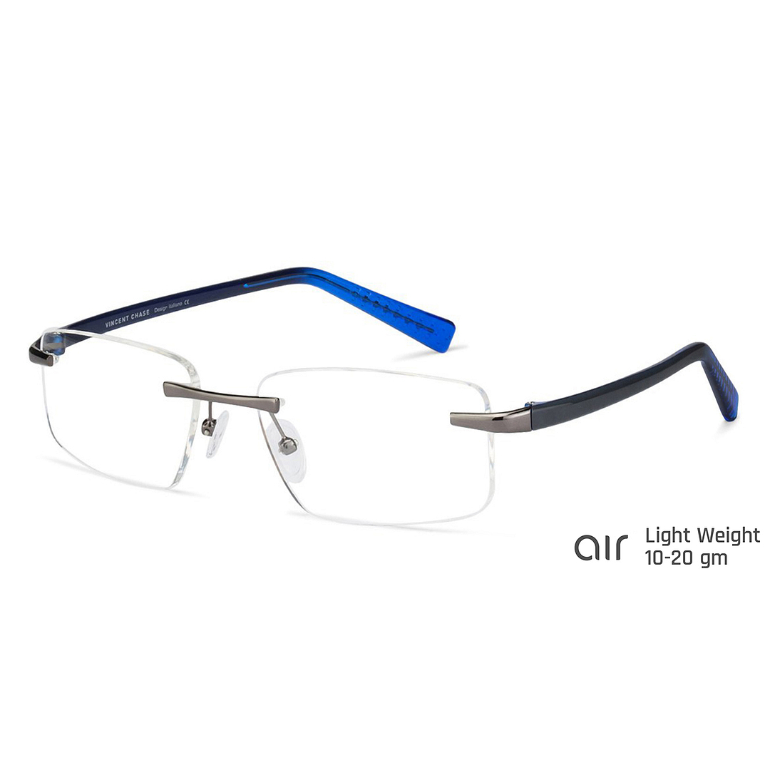 Lenskart Air Online Mid Gunmetal Rimless Rectangle right side