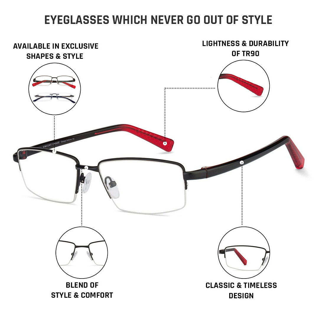 Lenskart Air Online Black Half Rim Rectangle right side