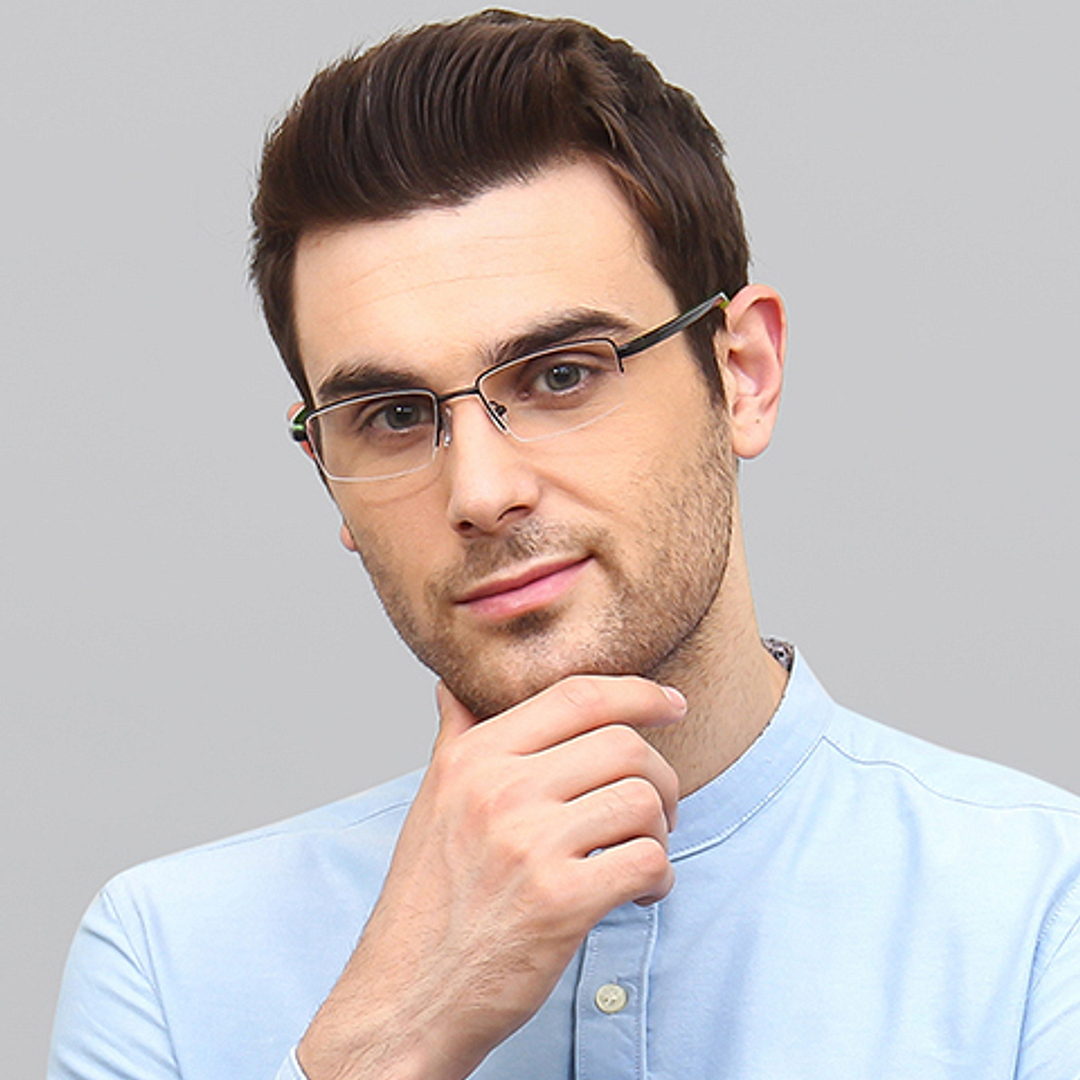 Lenskart Air Online Black Half Rim Rectangle left side