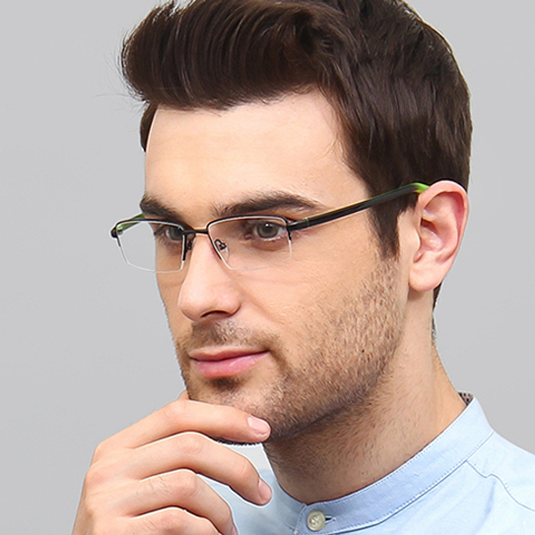 Lenskart Air Online Black Half Rim Rectangle left side