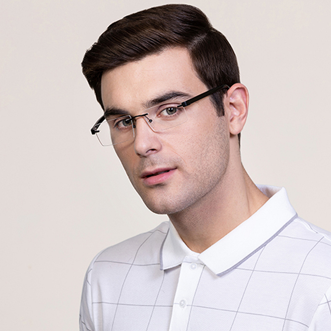 Vincent Chase Online Black Rimless Rectangle left side