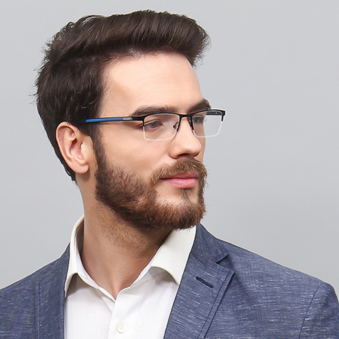 Lenskart Air Online Black Half Rim Rectangle right side