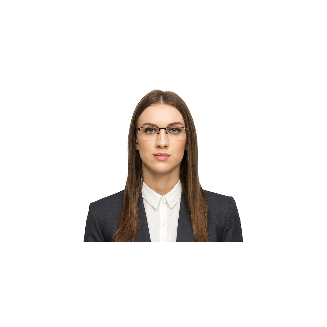 Vincent Chase Online Mid Gunmetal Half Rim Rectangle left side