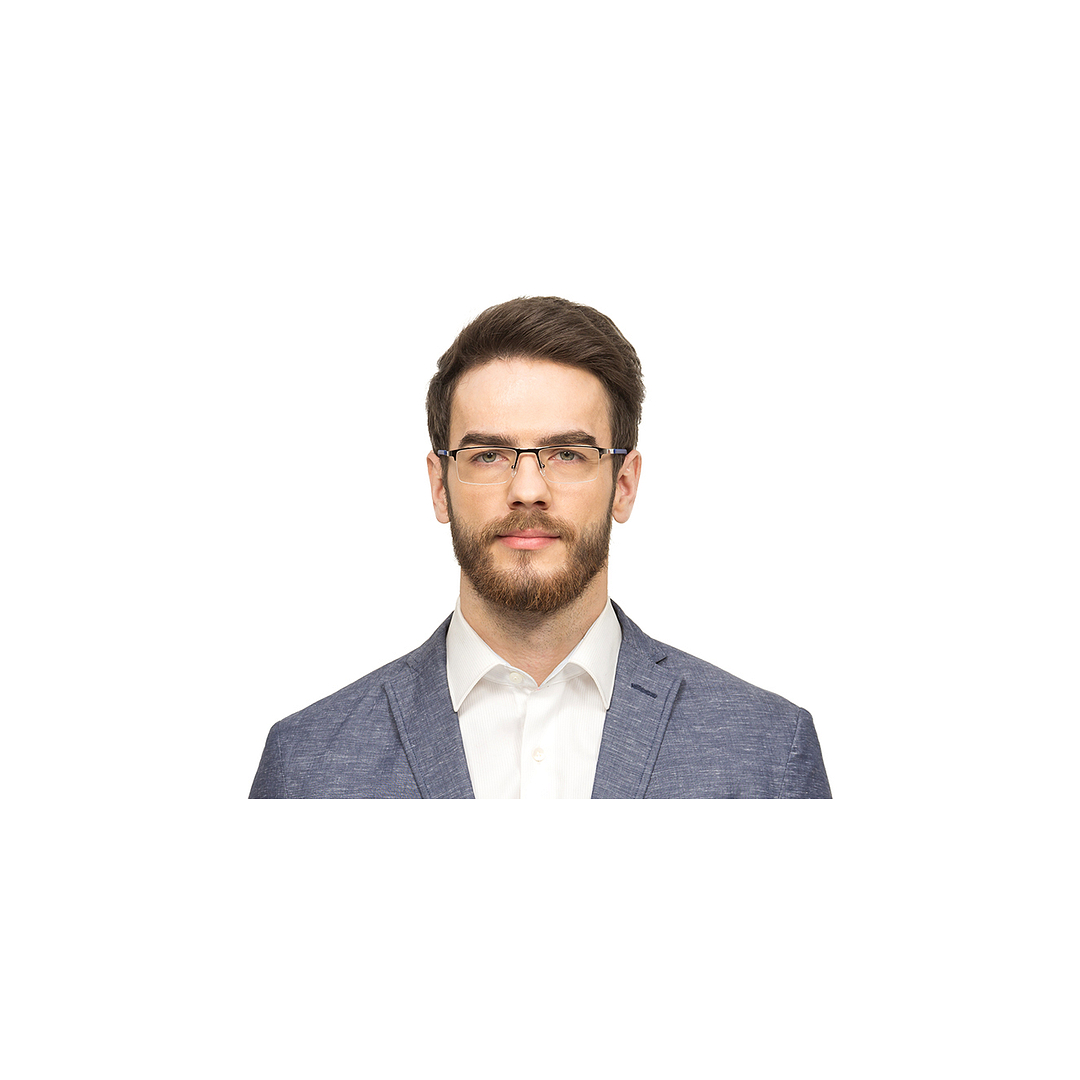 Vincent Chase Online Mid Gunmetal Half Rim Rectangle right side