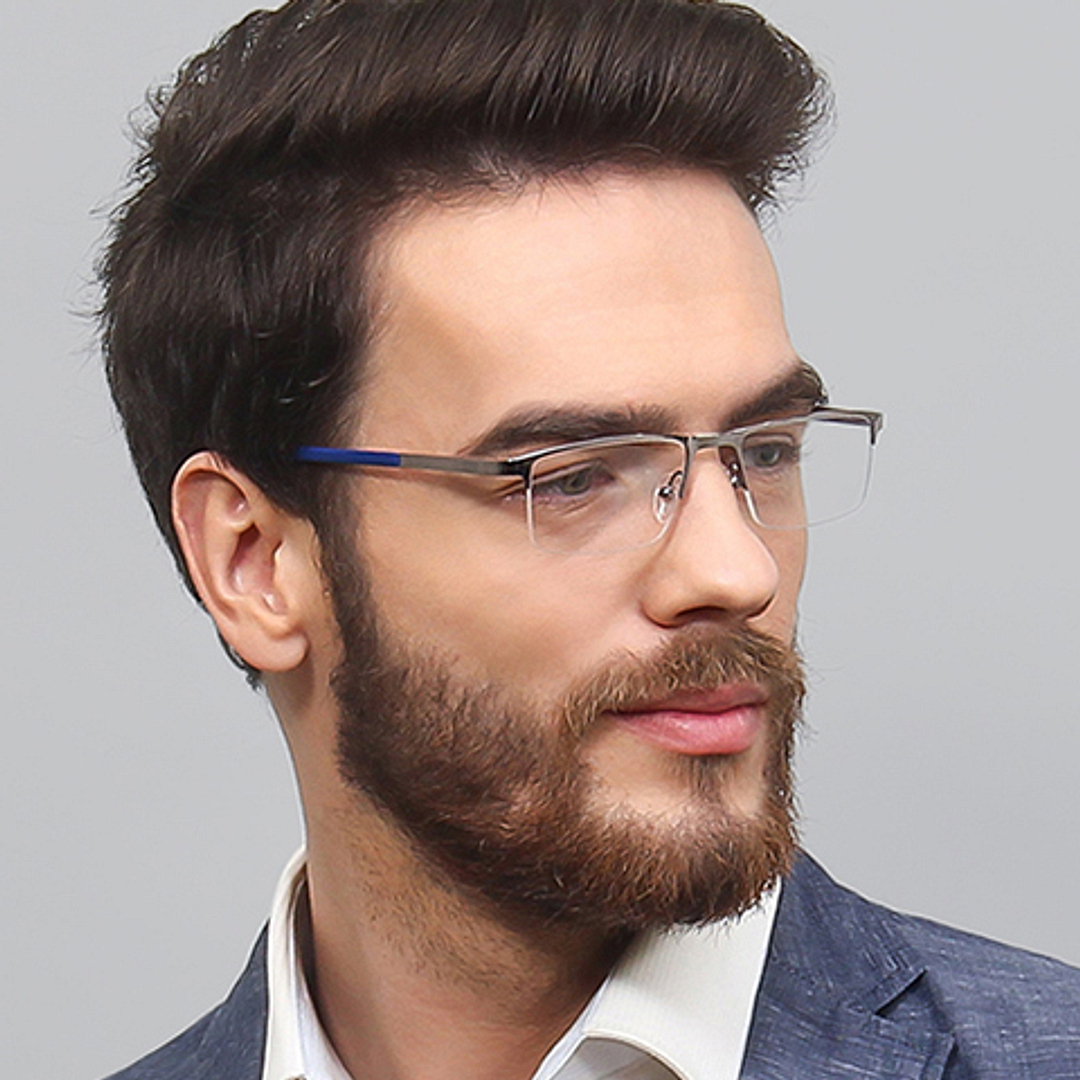 Vincent Chase Online Mid Gunmetal Half Rim Rectangle right side