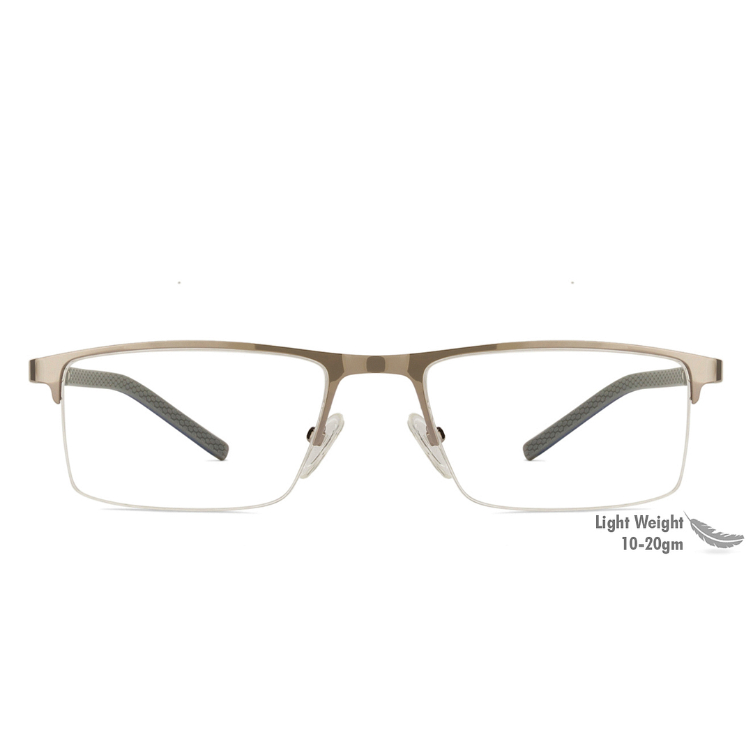Vincent Chase Online Mid Gunmetal Half Rim Rectangle left side
