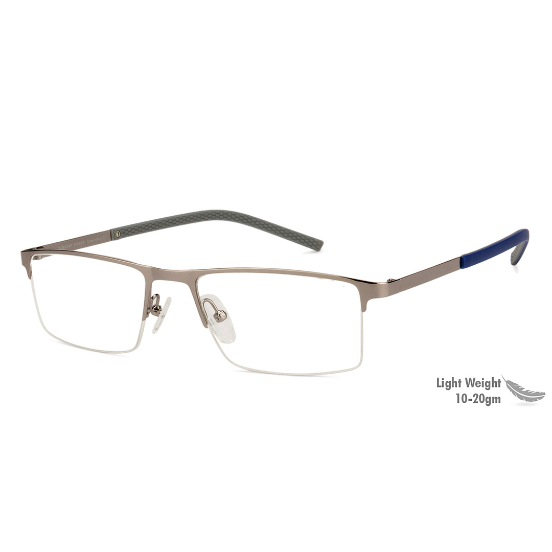 Vincent Chase Online Mid Gunmetal Half Rim Rectangle right side