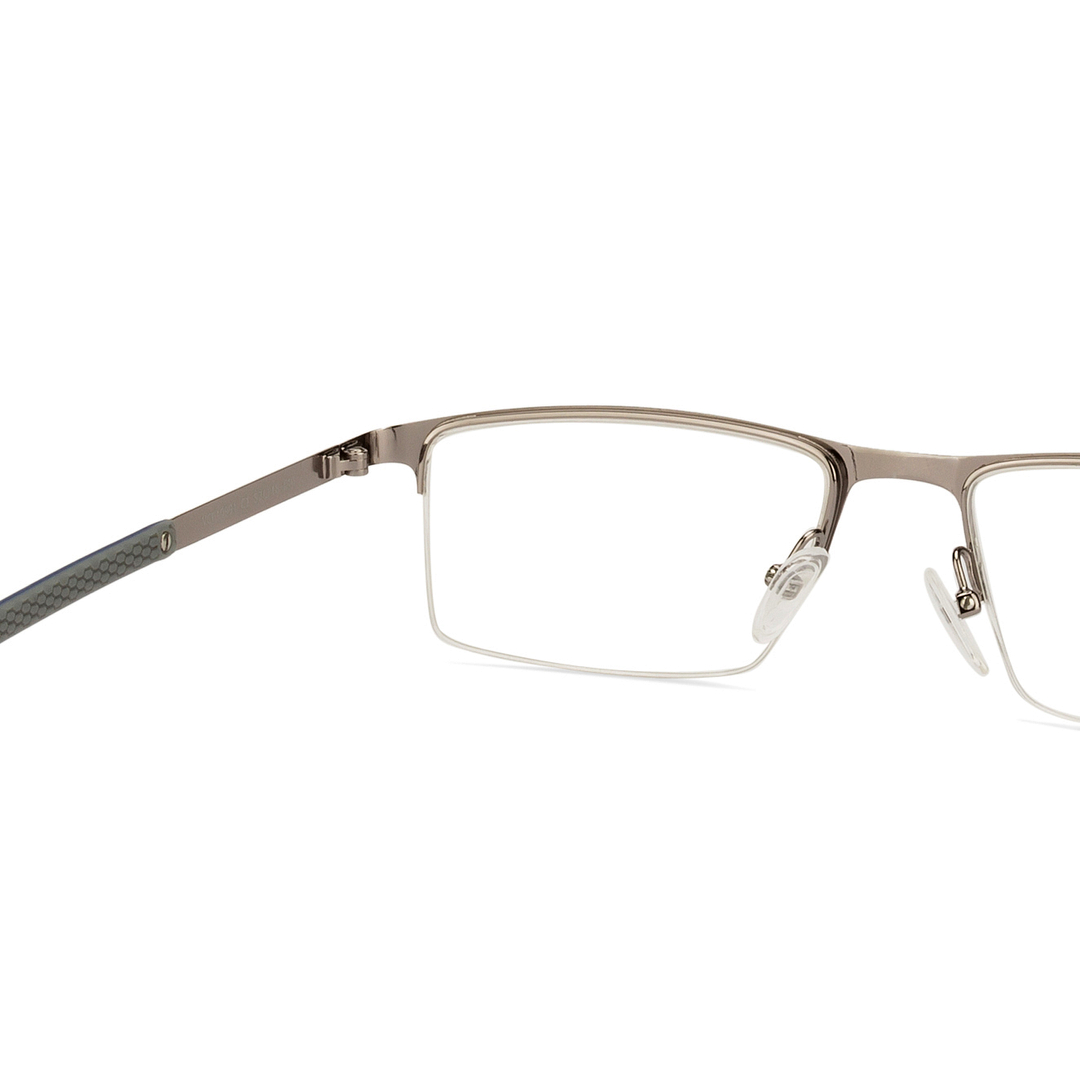 Vincent Chase Online Mid Gunmetal Half Rim Rectangle left side