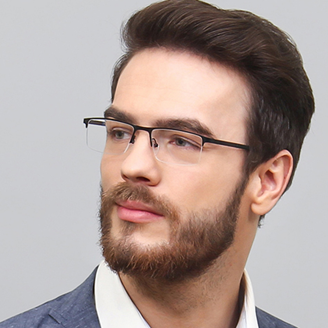 Vincent Chase Online Black Half Rim Rectangle left side