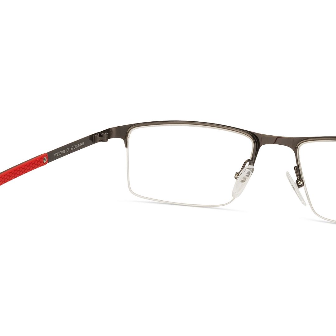 Vincent Chase Online Mid Gunmetal Half Rim Rectangle left side