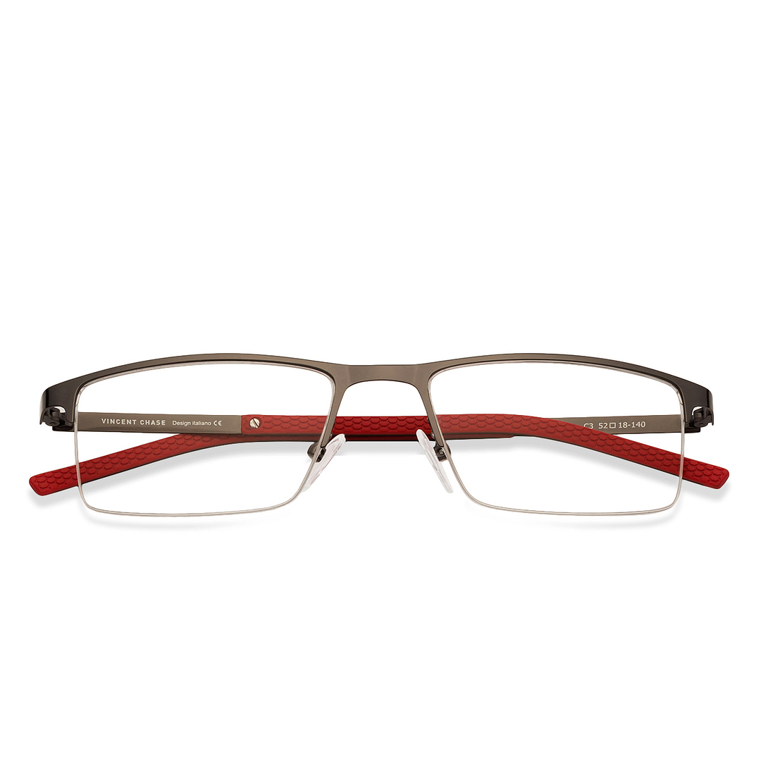 Vincent Chase Online Mid Gunmetal Half Rim Rectangle right side