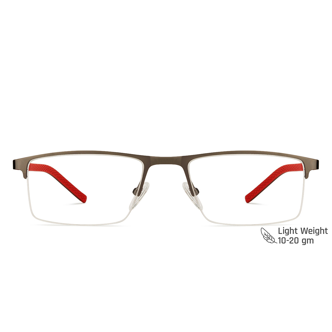 Vincent Chase Online Mid Gunmetal Half Rim Rectangle left side