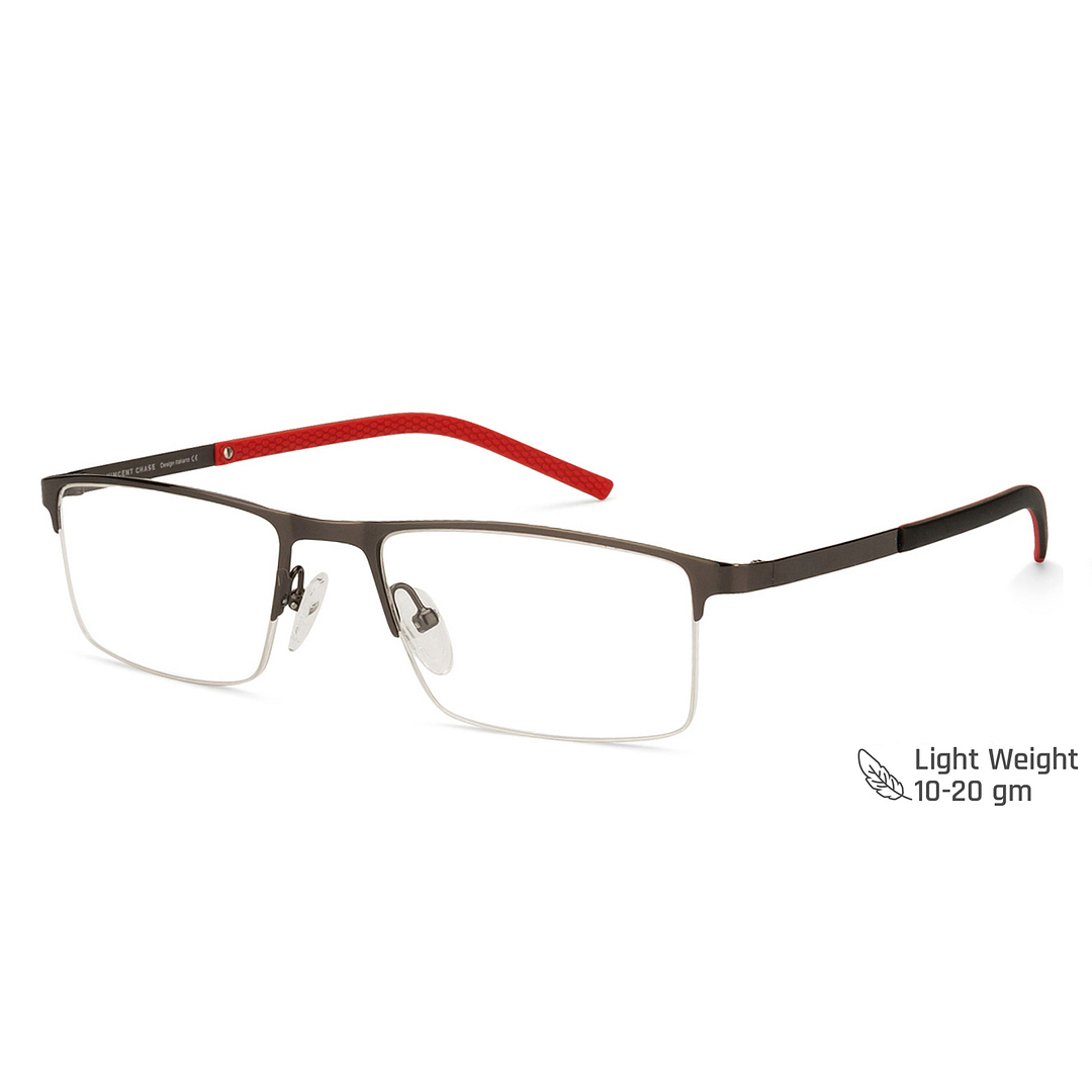 Vincent Chase Online Mid Gunmetal Half Rim Rectangle right side