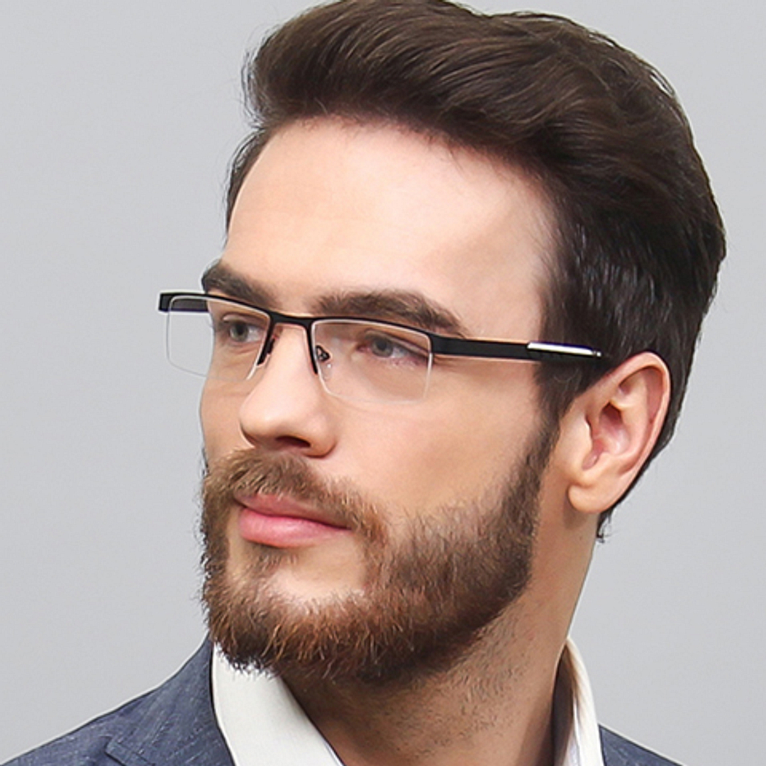 Vincent Chase Online Black Half Rim Rectangle left side