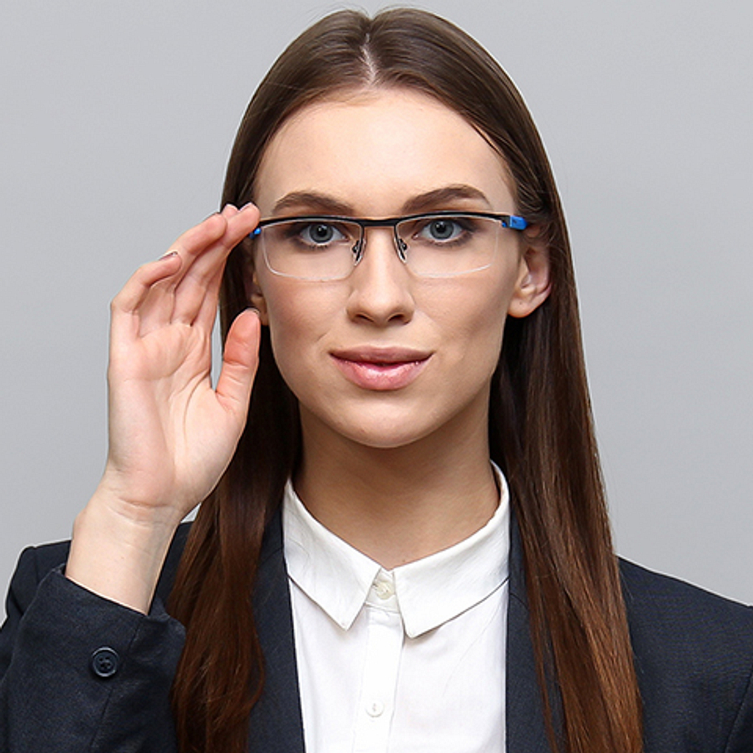 Lenskart Air Online Mid Gunmetal Half Rim Rectangle right side
