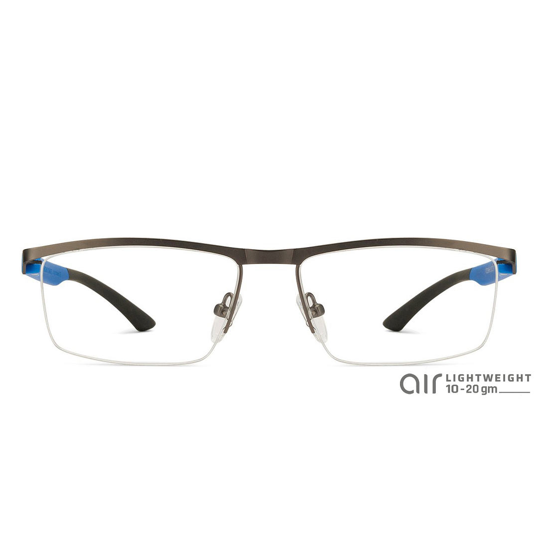 Lenskart Air Online Mid Gunmetal Half Rim Rectangle left side