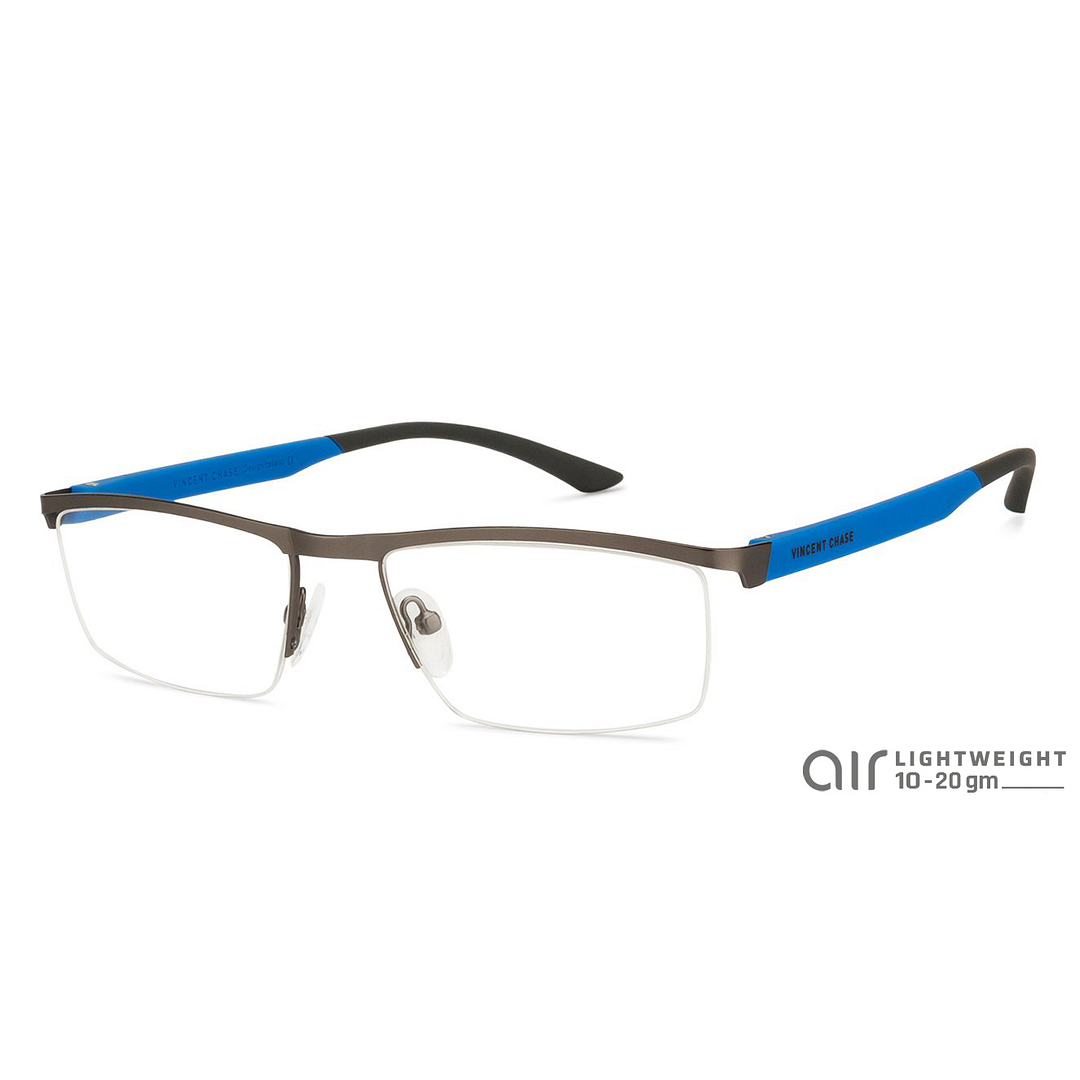Lenskart Air Online Mid Gunmetal Half Rim Rectangle right side