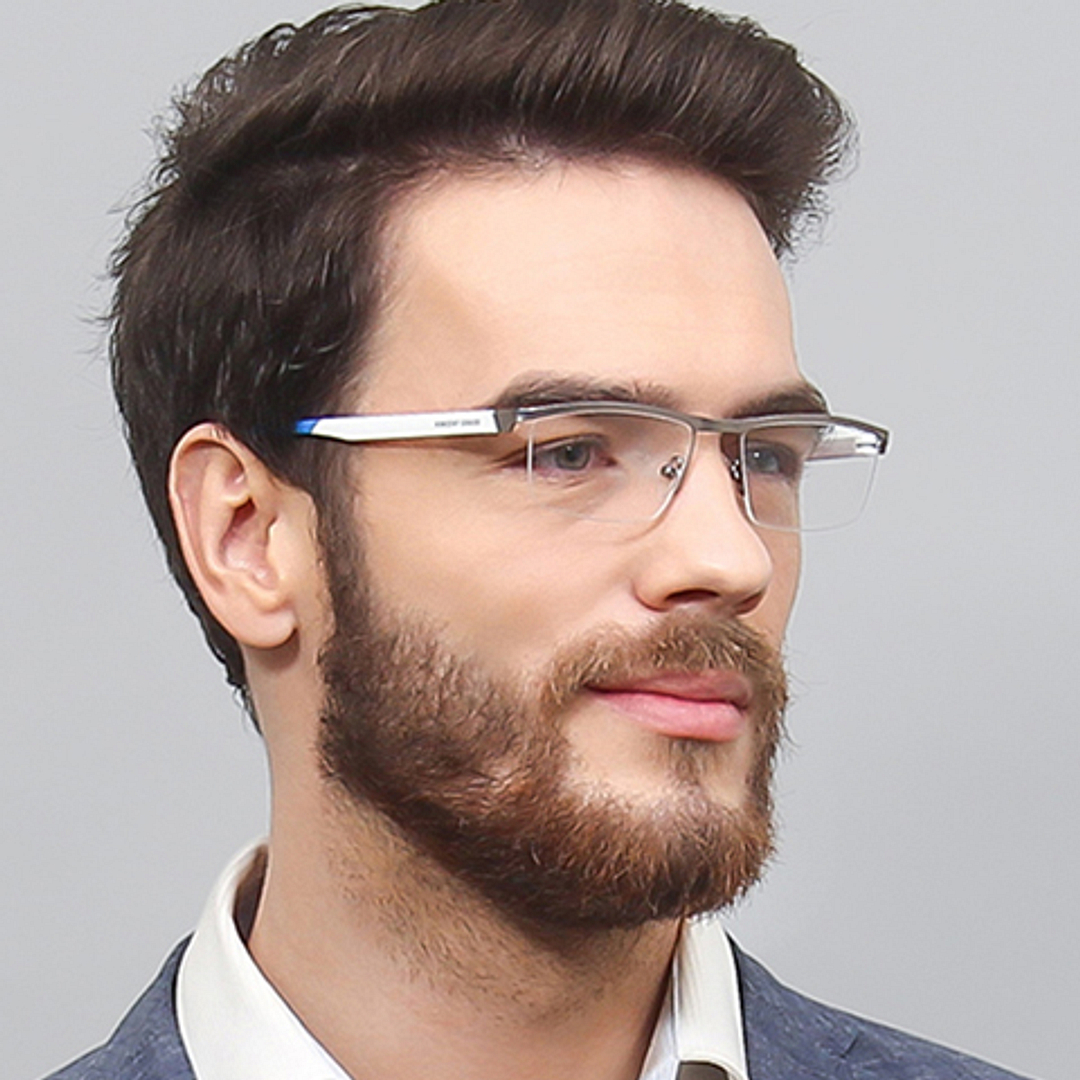 Lenskart Air Online Mid Gunmetal Half Rim Rectangle right side