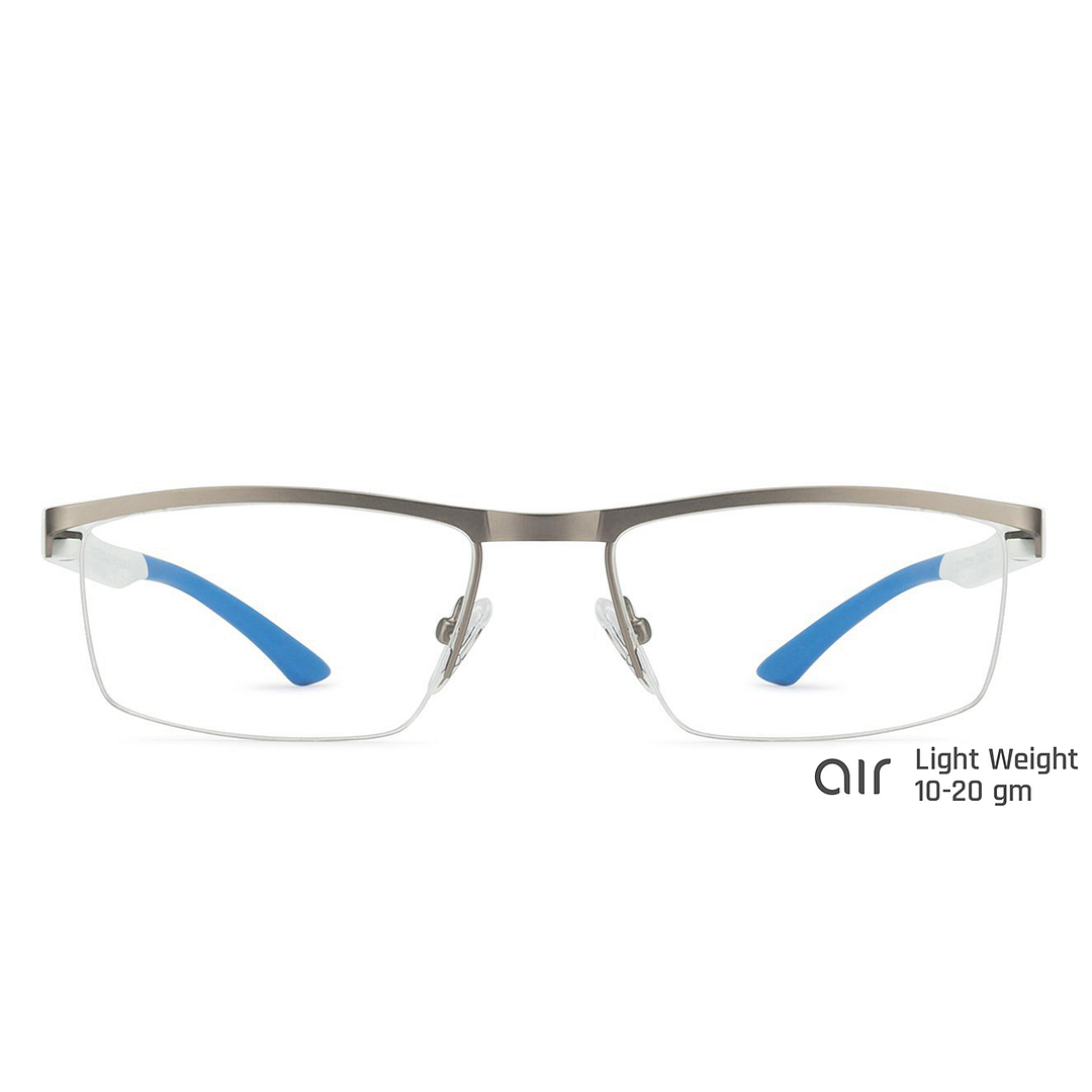Lenskart Air Online Mid Gunmetal Half Rim Rectangle left side