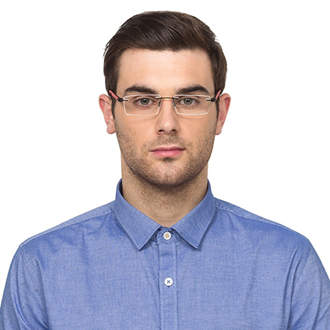 Lenskart Air Online Black Rimless Rectangle left side