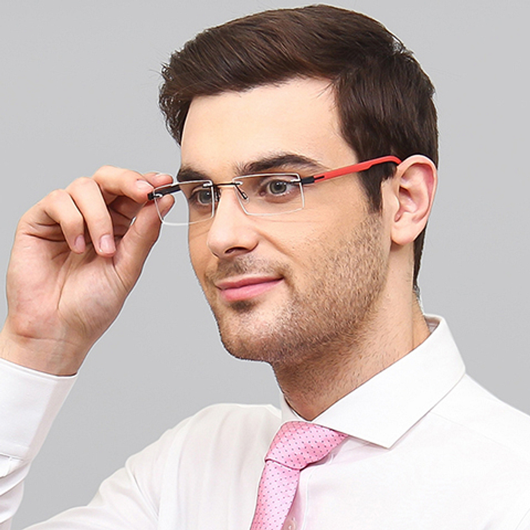 Lenskart Air Online Black Rimless Rectangle left side