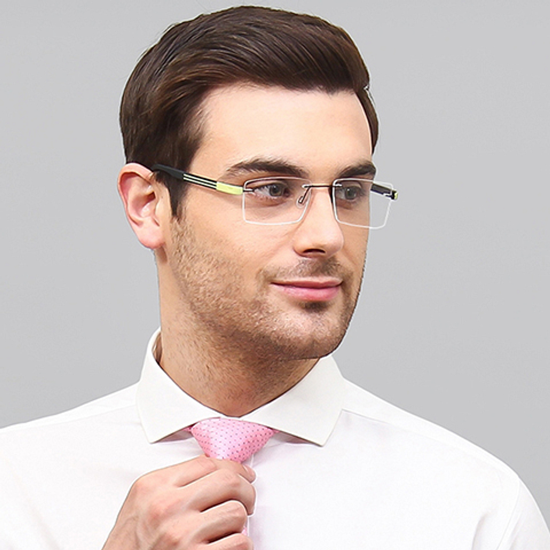 Lenskart Air Online Black Rimless Rectangle right side