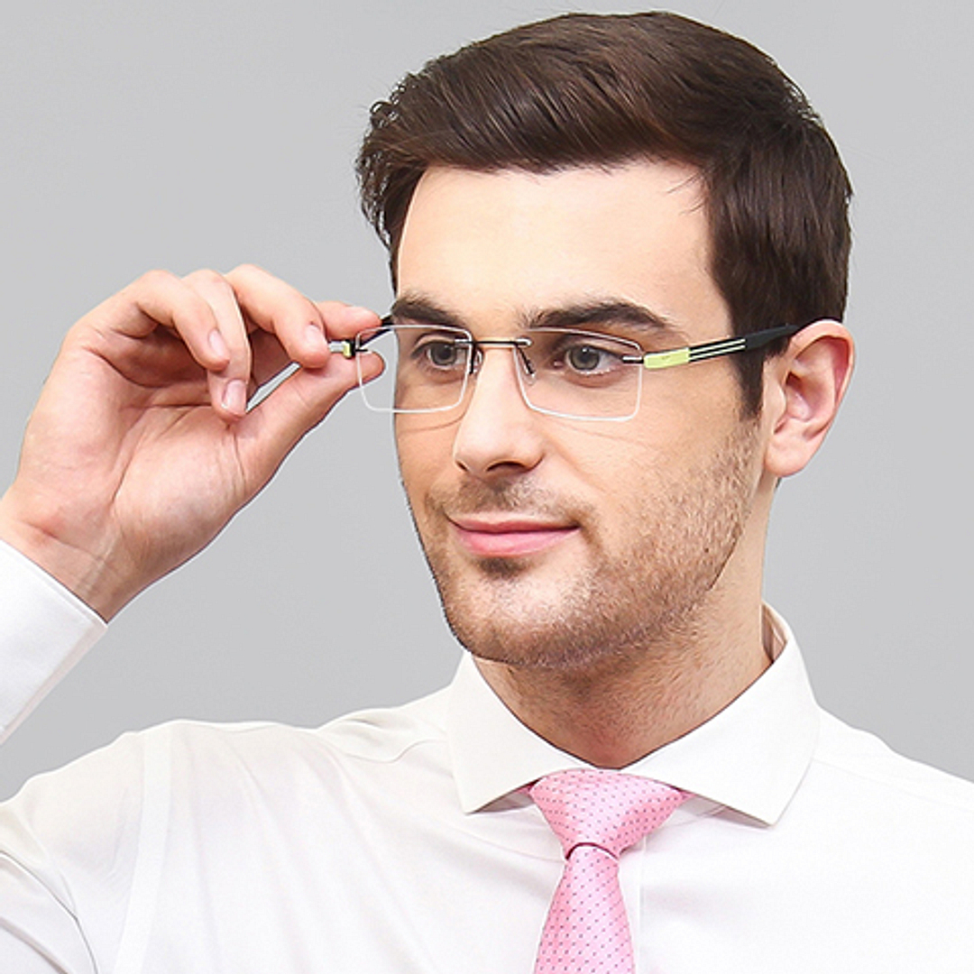 Lenskart Air Online Black Rimless Rectangle left side