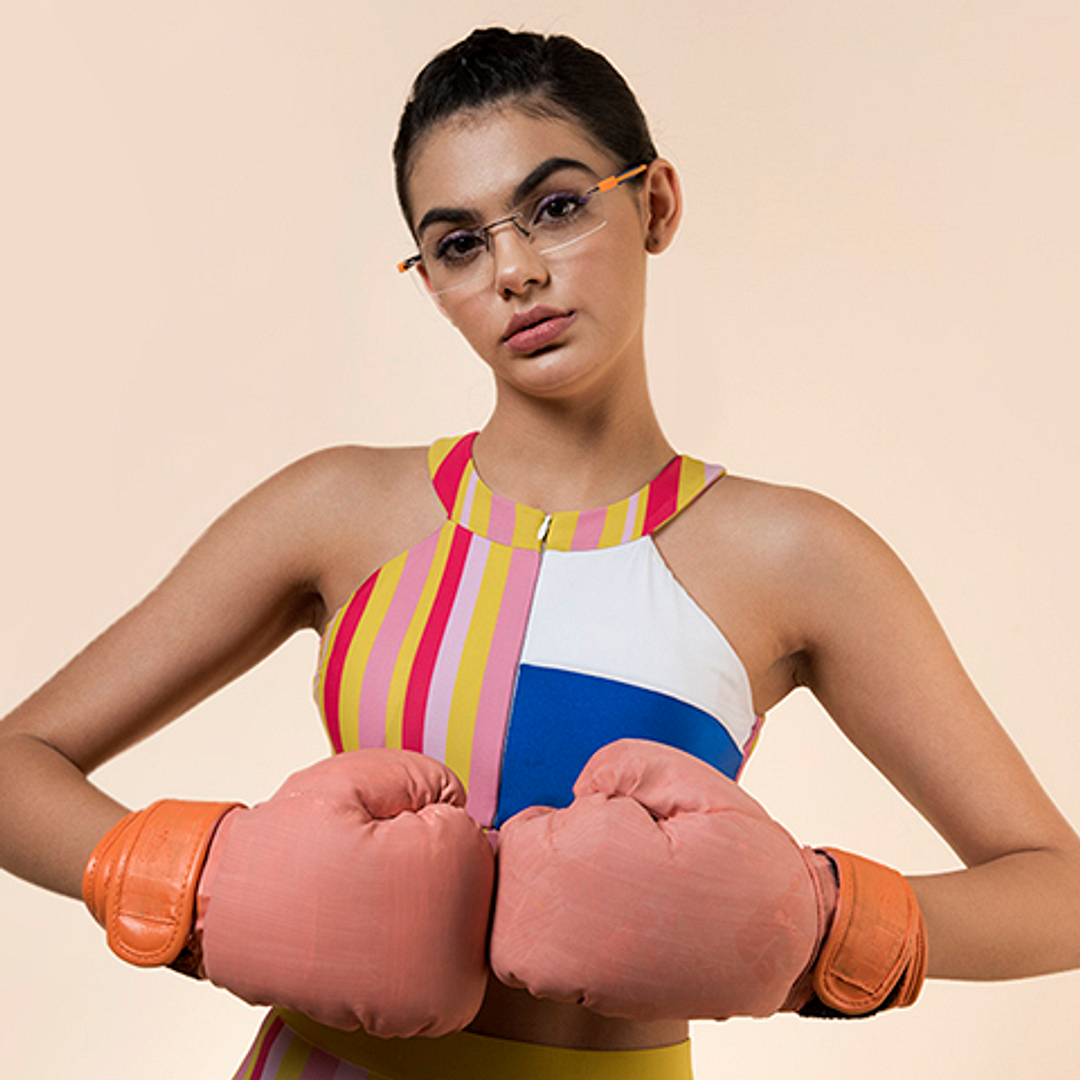 Lenskart Air Online Mid Gunmetal Rimless Rectangle right side