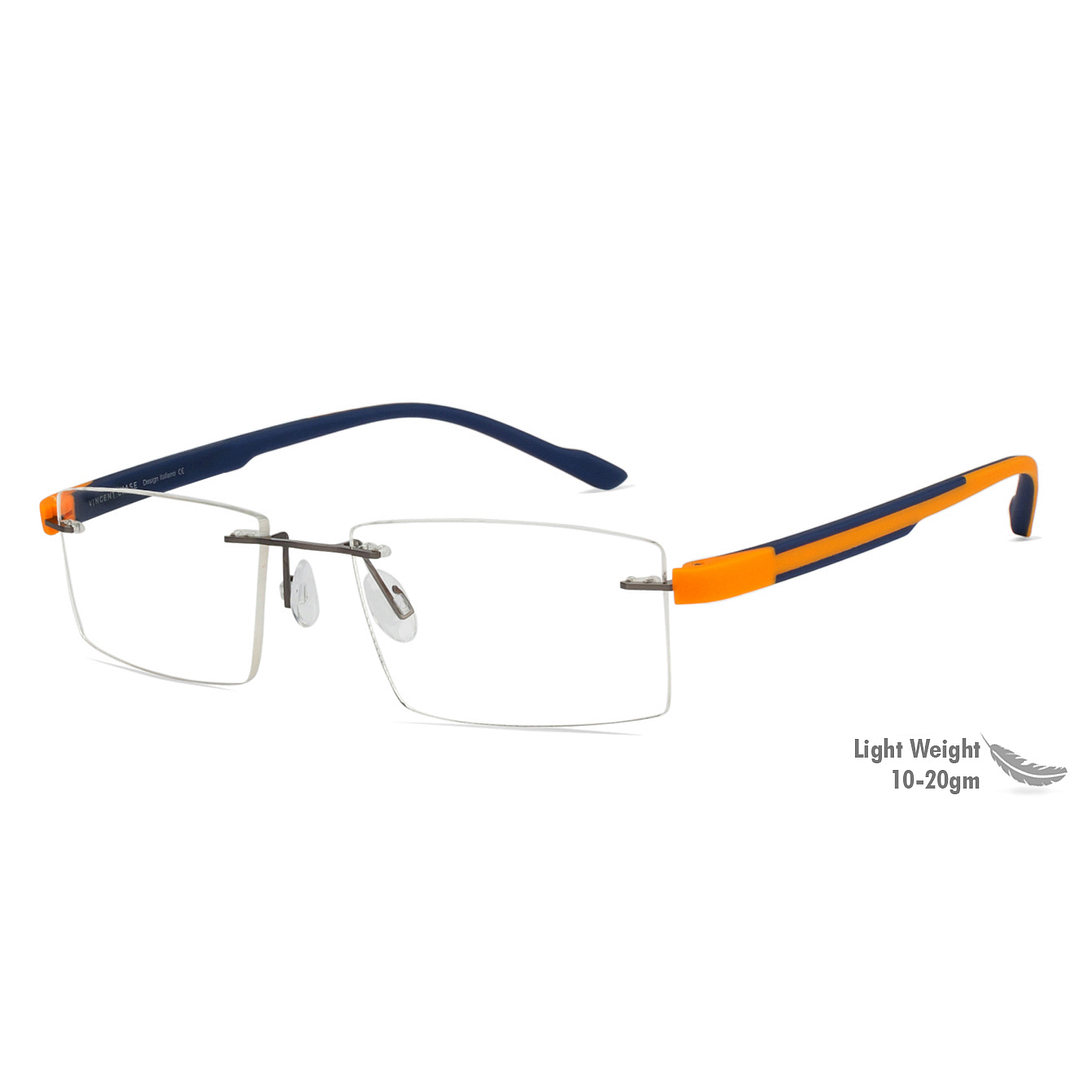 Lenskart Air Online Mid Gunmetal Rimless Rectangle right side