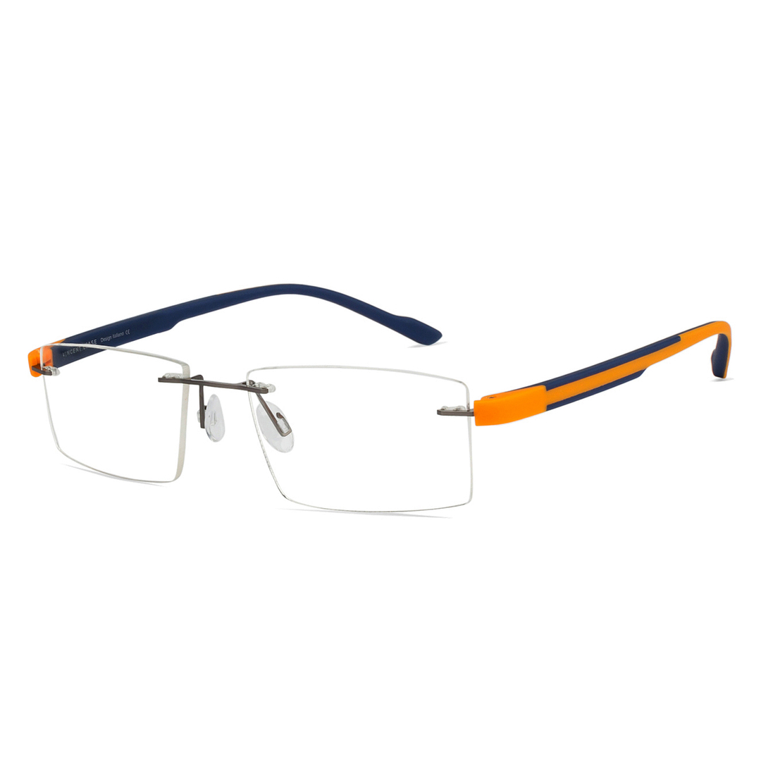 Lenskart Air Online Mid Gunmetal Rimless Rectangle right side