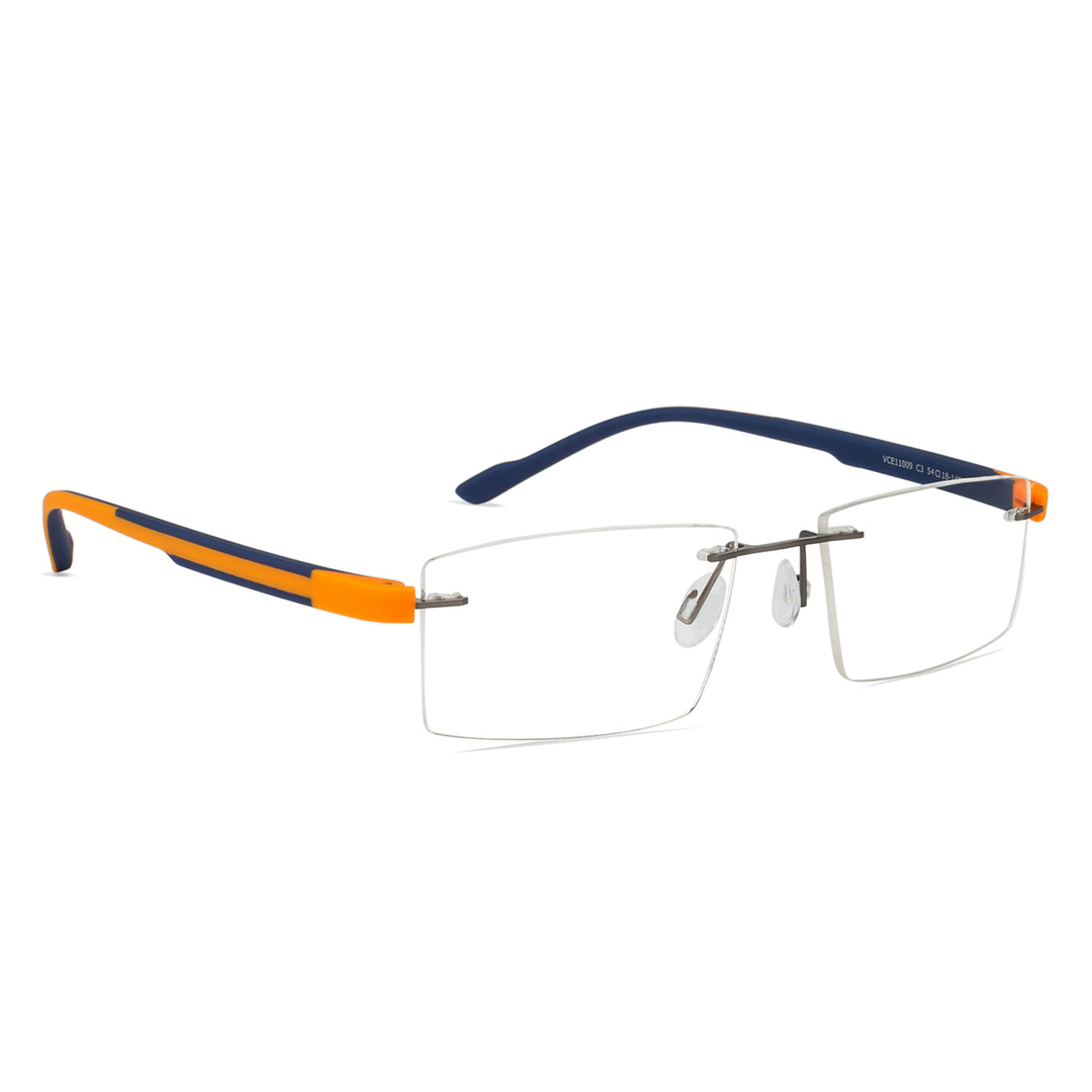 Lenskart Air Online Mid Gunmetal Rimless Rectangle left side