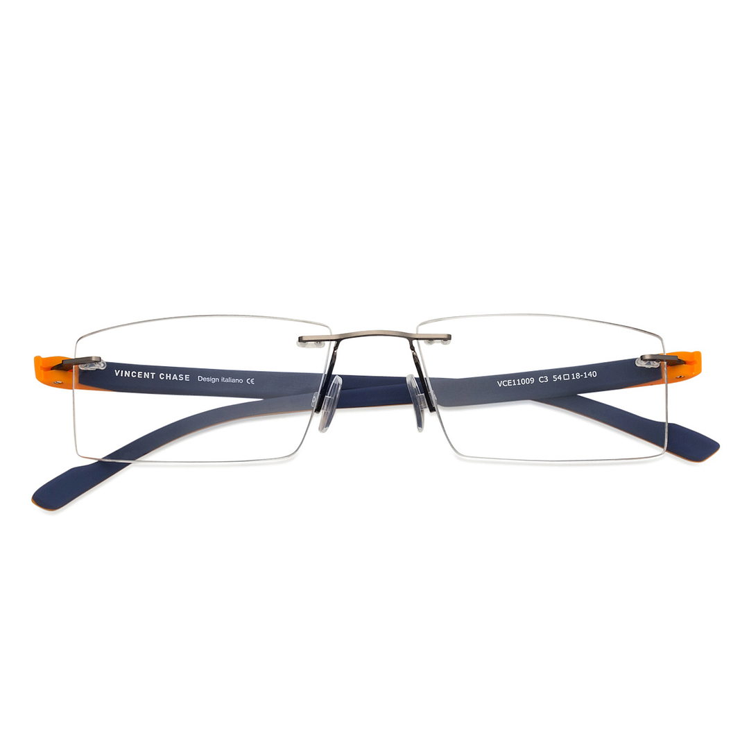 Lenskart Air Online Mid Gunmetal Rimless Rectangle right side