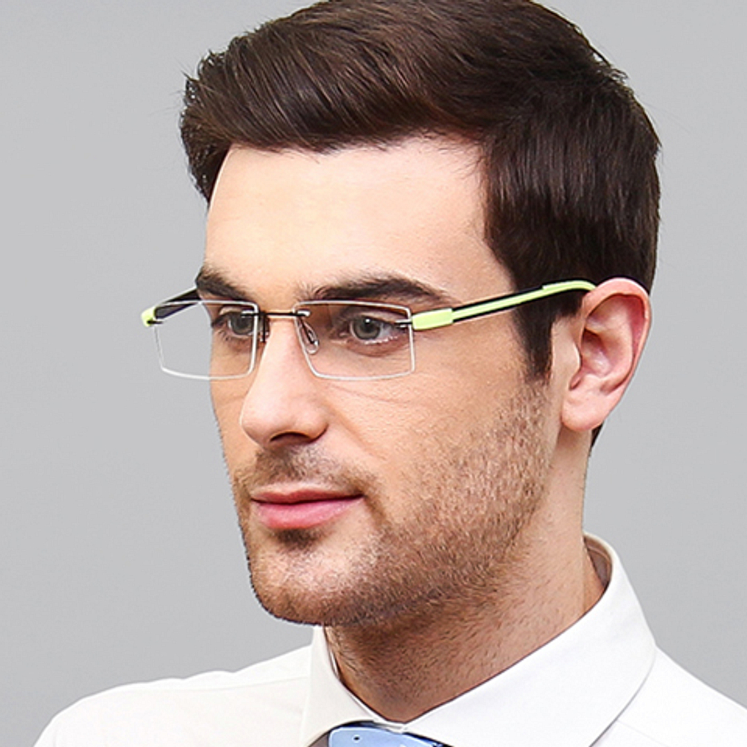 Lenskart Air Online Black Rimless Rectangle left side