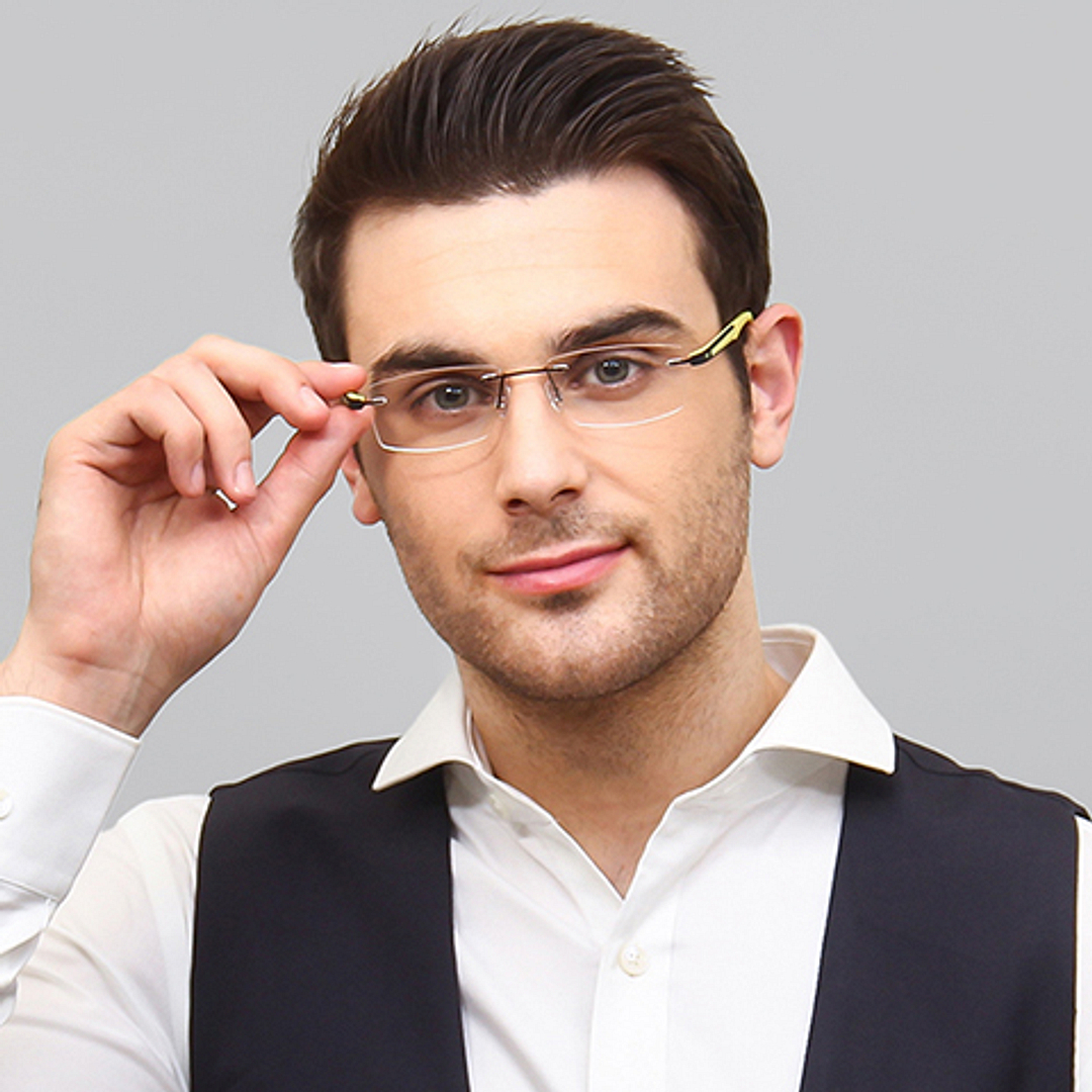 Lenskart Air Online Black Rimless Rectangle left side