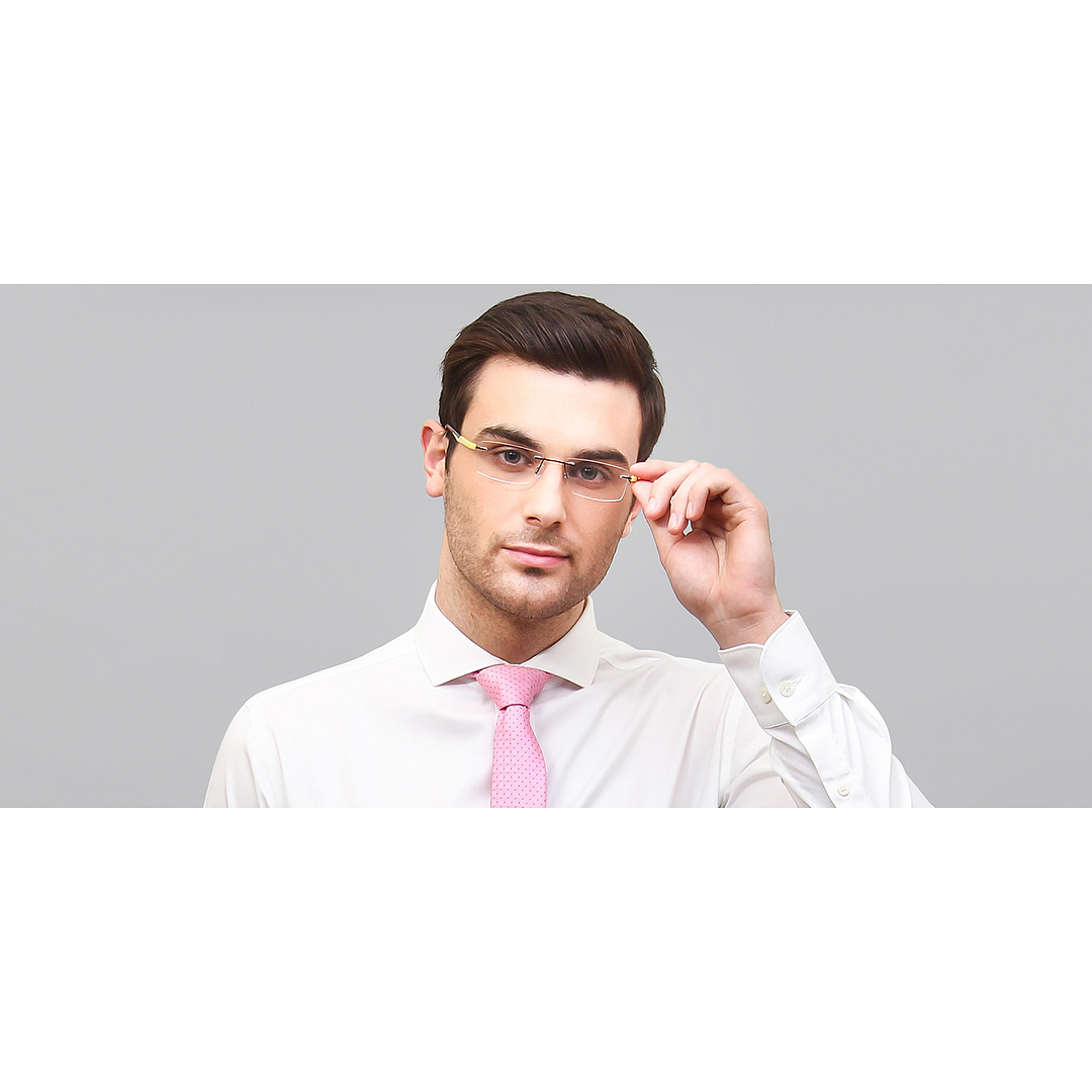 Lenskart Air Online Black Rimless Rectangle left side