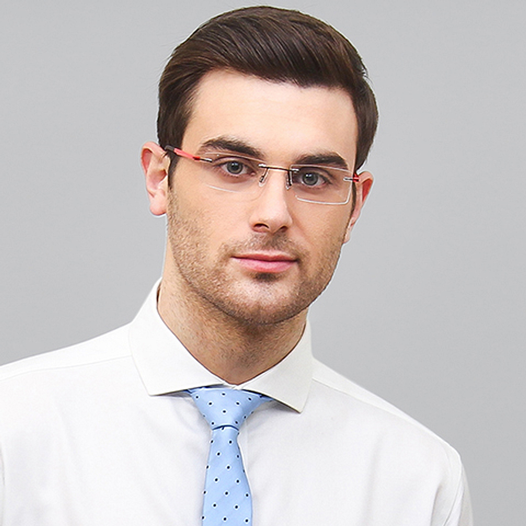 Lenskart Air Online Black Rimless Rectangle left side