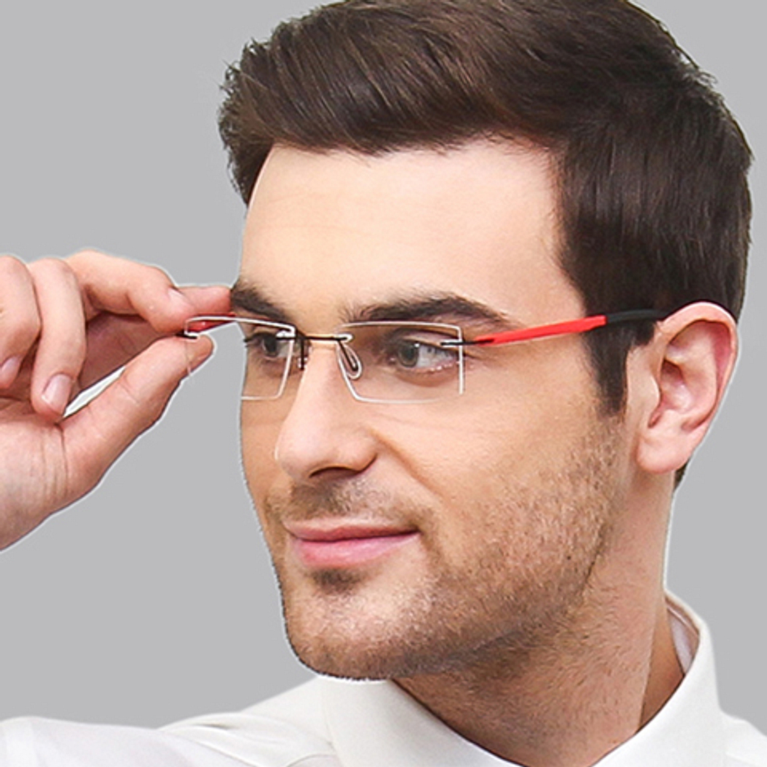 Lenskart Air Online Black Rimless Rectangle left side