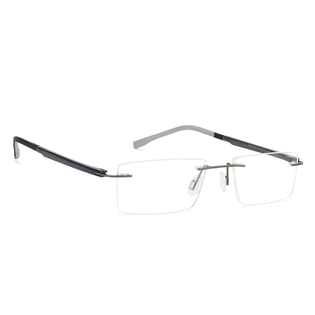 Lenskart Air Online Mid Gunmetal Rimless Rectangle right side