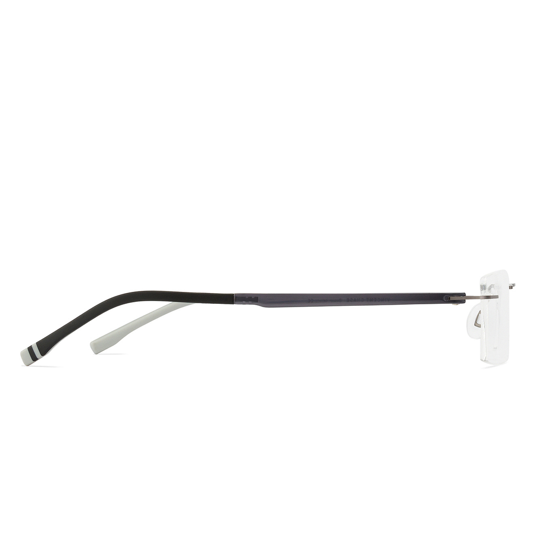 Lenskart Air Online Mid Gunmetal Rimless Rectangle left side
