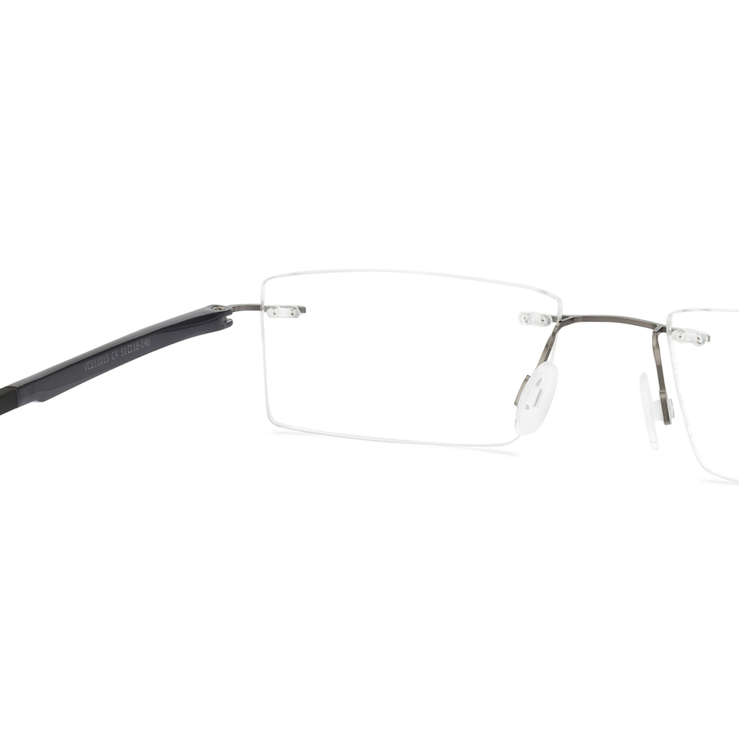 Lenskart Air Online Mid Gunmetal Rimless Rectangle right side