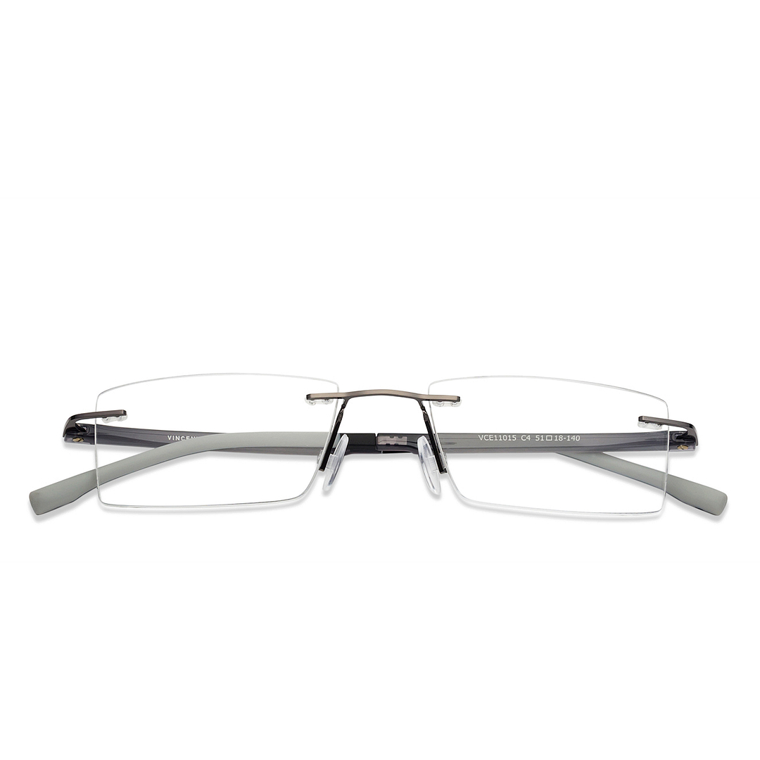 Lenskart Air Online Mid Gunmetal Rimless Rectangle left side
